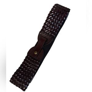 NWT Loft Brown Braided Leather Stretchy Belt
